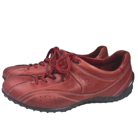 Ecco Shoes - ECCO Leather Red Lace Up Sneakers, size 38